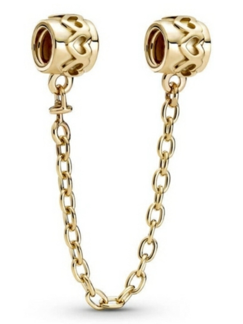 New Pandora 14k Solid Hearts Charm Safety Chain